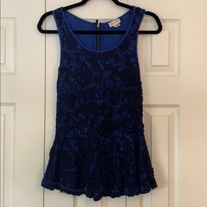 Anthropologie Lace Peplum Top